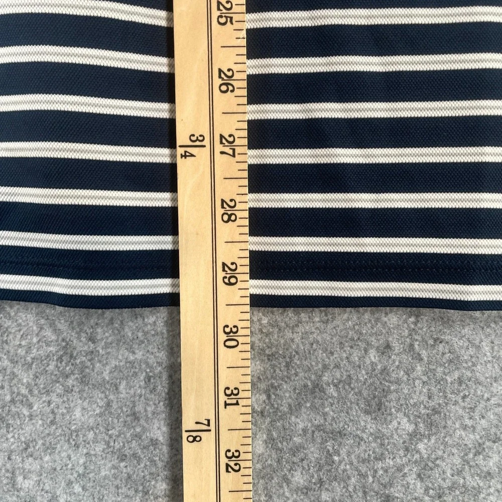 Nike Mens Polo Shirt XXL Navy Blue Striped Dri-FIT Short Sleeve Activewear